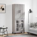 vidaXL Vysoká skrinka sivý dub sonoma 69,5x34x180 cm spracované drevo