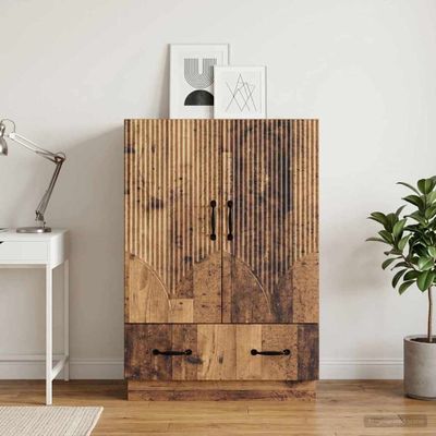 vidaXL Servírovacia skriňa so zásuvkou Staré drevo 66 x 34,5 x 92 cm