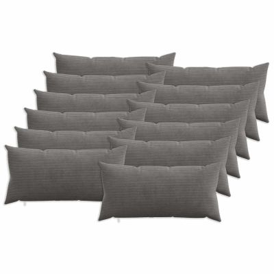 vidaXL Poťah na podložku 12 pcs HEERLEN Tmavosivá 40 x 80 cm manšestr