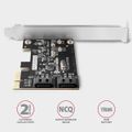 AXAGON PCES-SJ2, PCIe řadič - 2x interní SATA 6G port, JMB582, SP & LP Radic, PCIe 3.0 x2, 2× SATA III, cipset Jmicron JMB582, vcetne low profile záslepky