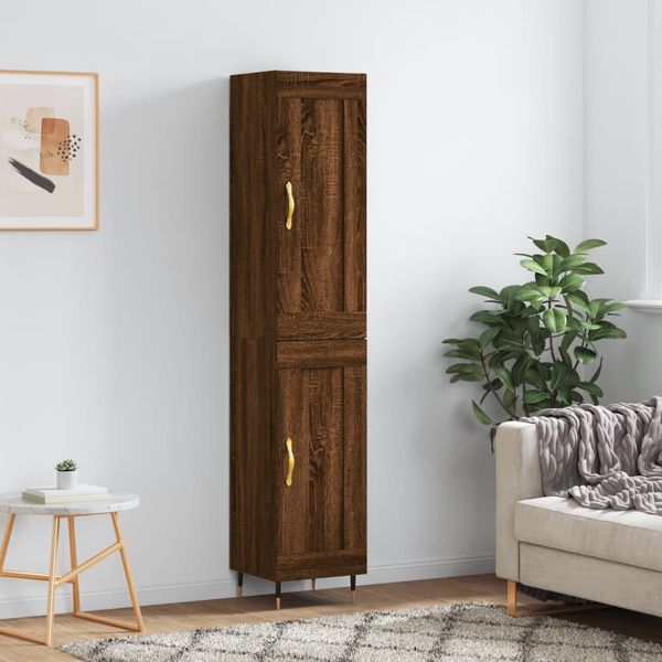 vidaXL Vysoká skrinka hnedý dub 34,5x34x180 cm spracované drevo