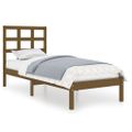 vidaXL Posteľný rám medový drevený masív 75x190cm malé jednolôžko