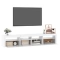 vidaXL TV skrinka s LED svetlami biela 210x35x40 cm