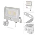 LED reflektor GLARO s pohybovým čidlom, 30 W, biely, IP54, 3000 lm, neutrálna biela