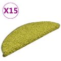 vidaXL Kobercové nášľapy na schody 15 ks zelené 56x17x3 cm