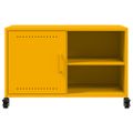 vidaXL TV skrinka horčicovožltá 68x39x43,5 cm oceľ