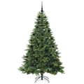 vidaXL Umelý vianočný stromček s 300 LED-i Zelená 210 cm PE a PVC