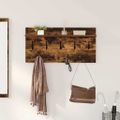 vidaXL Vešiak na stenu Nástenná montáž Dymová dub 80 x 40 x 12 cm