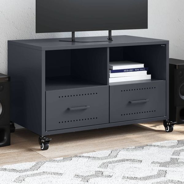 vidaXL TV skrinka antracitová 68x39x43,5 cm oceľ
