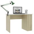 vidaXL Stôl biely a dub sonoma 110x60x73 cm drevotrieska