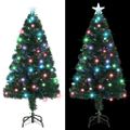 vidaXL Osvetlený vianočný stromček so stojanom a LED 120 cm, optické vlákno