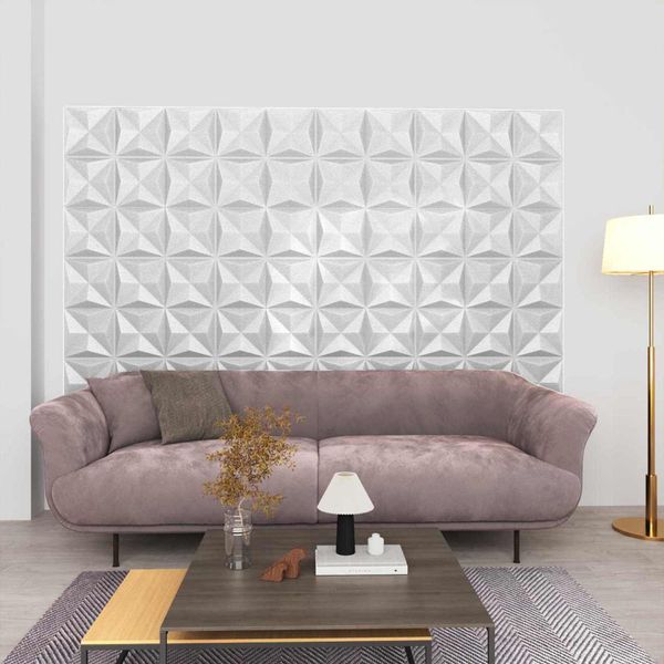 vidaXL Nástenné panely 24 pcs Origami Biele 50 x 50 cm XPS Pena