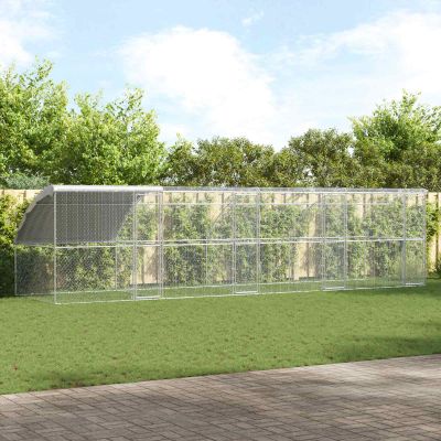 vidaXL Klietka pre sliepky 4 pcs Strieborná 800 x 200 x 200 cm