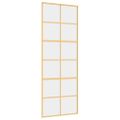 vidaXL Posuvné dvere zlaté 76x205 cm číre ESG sklo a hliník