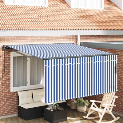 vidaXL Zatemniteľná markíza Modrá a biela 300 x 250 cm