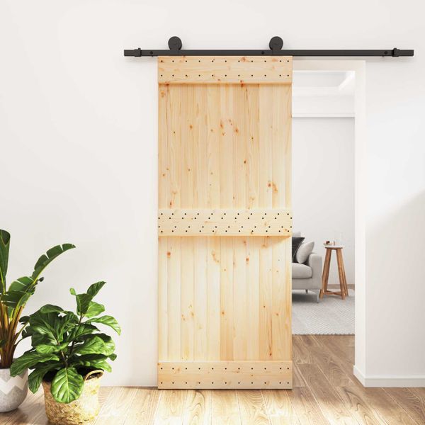 vidaXL Posuvné dvere Prírodná a čierna 85 x 210 cm