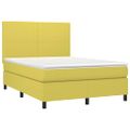 vidaXL Boxspring posteľ s matracom zelená 140x190 cm látka