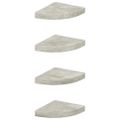vidaXL Nástenné rohové police 4 ks betónové sivé 25x25x3,8 cm MDF