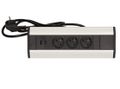 Povrchová zásuvka, rohové puzdro ORNO OR-AE-1360, 3x zásuvka, 2x USB, čierno-strieborná farba, kábel 1,8 m Povrchová zásuvka, rohové puzdro ORNO OR-AE-1360, 3x zásuvka, 2x USB, čierno-strieborná farba, kábel 1,8m