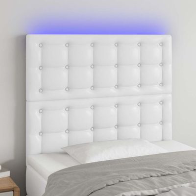 VidaXL Čelo postele biele 100x5x118/128 cm umelá koža