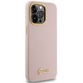 Guess Case for iPhone 15 Pro 6.1" GUHCP15LSMBSLP Pink HC SILICONE SCRIPT METAL LOGO & FRAME