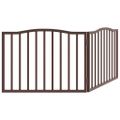 vidaXL Brána pre psa skladacia 2 panely hnedá dub 160cm topoľové drevo