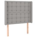 vidaXL Čelo postele so záhybmi bledosivé 93x16x118/128 cm látka