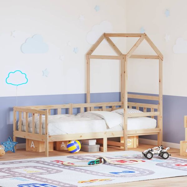 vidaXL Denná posteľ so strieškou 80x200 cm borovicový masív