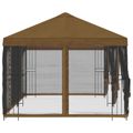 vidaXL Altánok so stenami 6 x 3 m Sivohnedá Polyester a oceľ 190 gsm