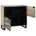 vidaXL Servírovacia skriňa Biela 80 x 33 x 75 cm mangový masív