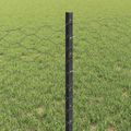 vidaXL Hexagonálny plot s stĺpom 10 x 0,6 m PVC potiahnutá oceľ Sivá