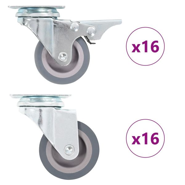 vidaXL Otočné kolieska 32 ks, 50 mm
