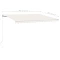 vidaXL Manuálne zaťahovacia markíza 400x300 cm krémová