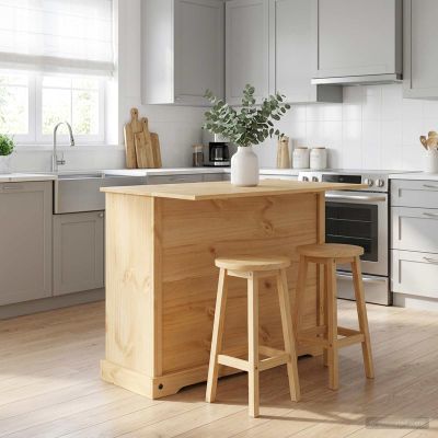 vidaXL Kuchynský ostrovný set 2 ks Medový vosk 112 x 70 x 91,5 cm