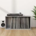 vidaXL Úložný box na vinyly, lesklý sivý 71x34x36 cm, kompozitné drevo