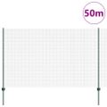 vidaXL Zvarené pletivo s podperami 50 x 1,5 m PVC potiahnutá oceľ