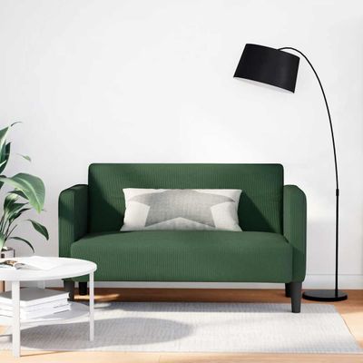 vidaXL Loveseat Pohovka tmavozelená 109 cm manšestrová látka