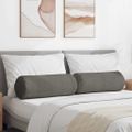 vidaXL Podložkové vankúše 2 pcs Svetlosivá Ø 25 x 70 cm