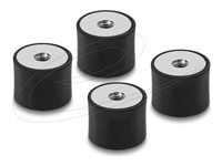 Delock - Vibration damper - M8 x 1.25 mm, 30 mm priemer, 20 mm výška, s 2 x vnútorný závit - čierna (balenie 4)