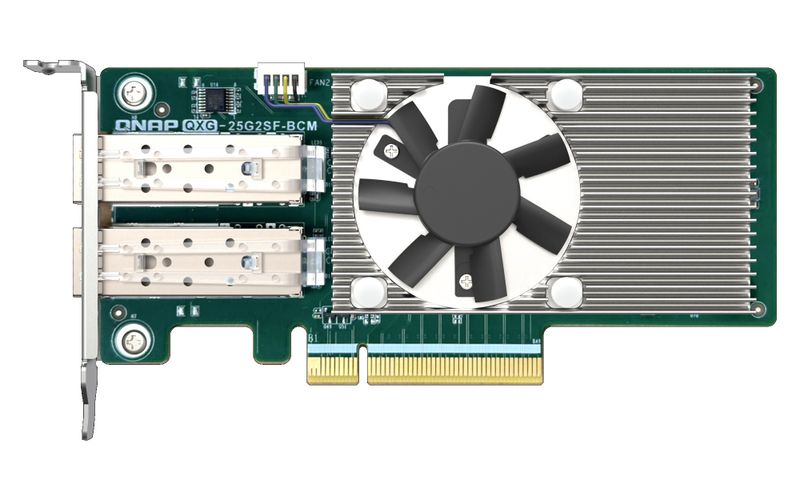 QNAP QXG-25G2SF-BCM Dual port na 25GbE Network adaptér, 2 x SFP28, Broadcom 57504 controller
