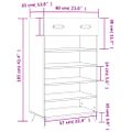 vidaXL Botník betónovo sivý 60x35x105 cm kompozitné drevo