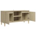 vidaXL TV stolík nohy z dreva farba dubu sonoma 103,5x35x50 cm