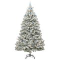 vidaXL Umelý Sklápací Vianočný Stromček 300 LED Zelená a biela 300 cm