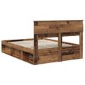 vidaXL Rám postele Staré drevo 140 x 190 cm Masívne borovicové drevo