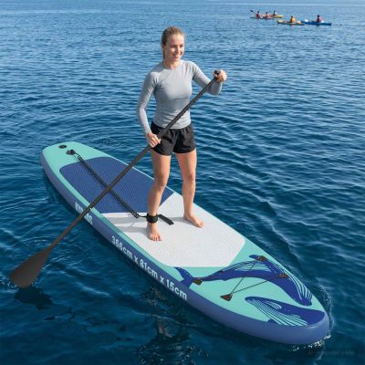vidaXL Inflatovateľná paddle board HYDROS 366 x 81 x 15 cm Tyrkysová