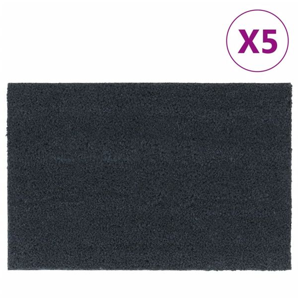 vidaXL Rohožky 5 ks tmavosivé 40x60 cm všívané kokosové vlákno