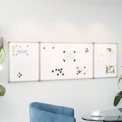 vidaXL Magnetická biela tabuľa skladacia 200x60x1,7 cm hliník