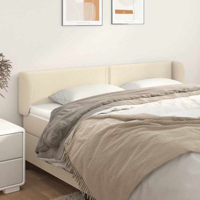 vidaXL Čelo postele so záhybmi krémový 163x23x78/88 cm umelá koža
