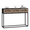 vidaXL Konzolový stolík čierny 105x30x75 cm kompozitné drevo a železo