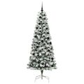 vidaXL Umelý Sklápací Vianočný Stromček 300 LED Zelená a biela 210 cm